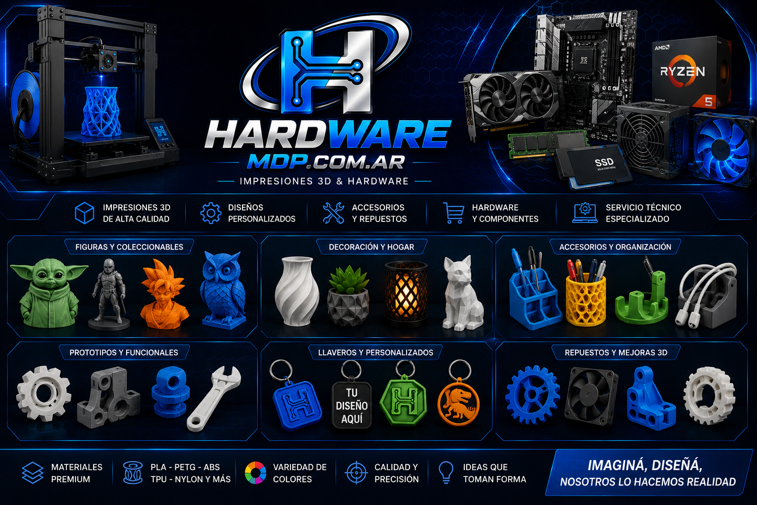 Servicios de impresión 3D de Hardware MDP